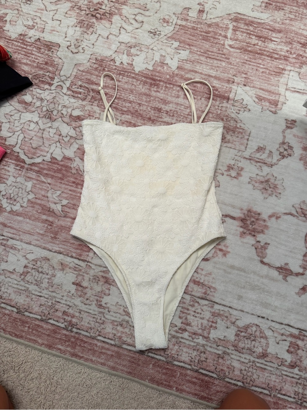 Triangl Cream Floral embossed One-Piece swimsuit